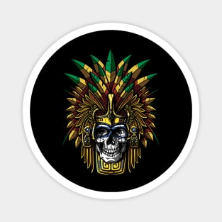 Aztec Skull Warrior Mask Magnet